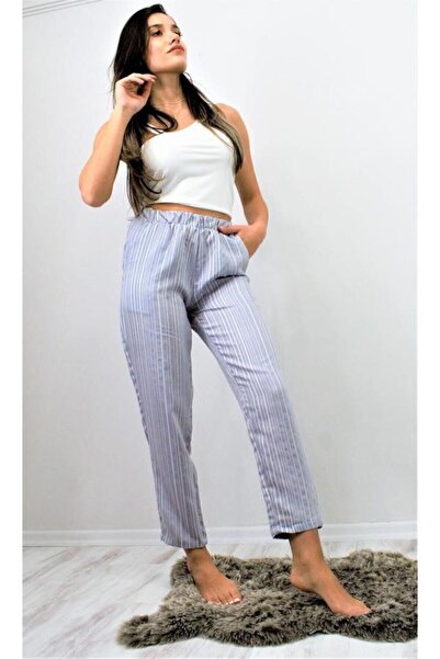 Pasaklı Giyim Жіночі штани з кишенями, еластичним поясом, прямими штанинами та подвійними манжетами, зручні літні штани 3277200