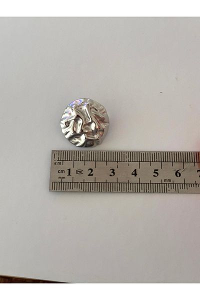 ODDA TASARIM ATÖLYESİ Top wrinkled model silver metal button set