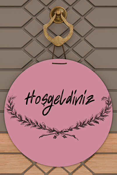 Dormot Home Μοντέρνο Στολίδι Πόρτας - Ροζ Φόντο Κάτω Κλαδί Πάνω Καλώς ήρθατε ...