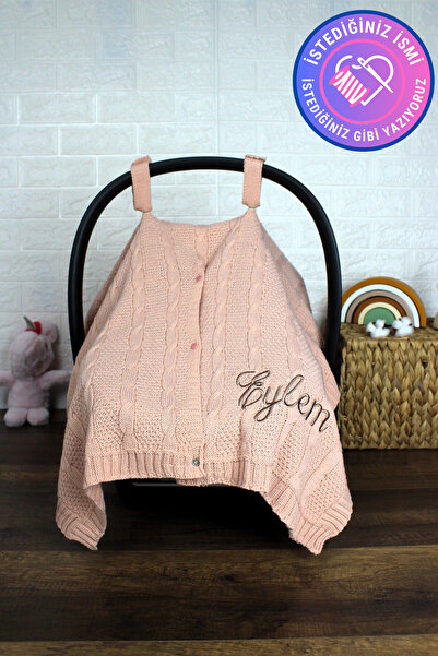 tinykiddesign [istediğiniz Ismi Nakışla Yazıyoruz] Bebek Puset Örtüsü Triko Ö...