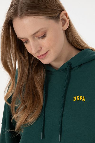 U.S. Polo Assn. Dark Green Women's Hooded Sweatshirt - Basic 50297324 -Vr079