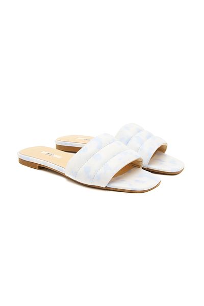 Desa Papuci de damă din piele cu model Tie Dye