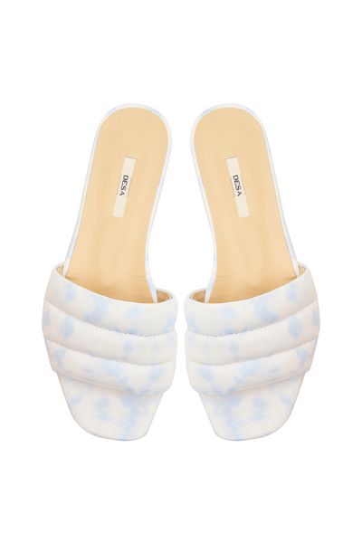 Desa Papuci de damă din piele cu model Tie Dye