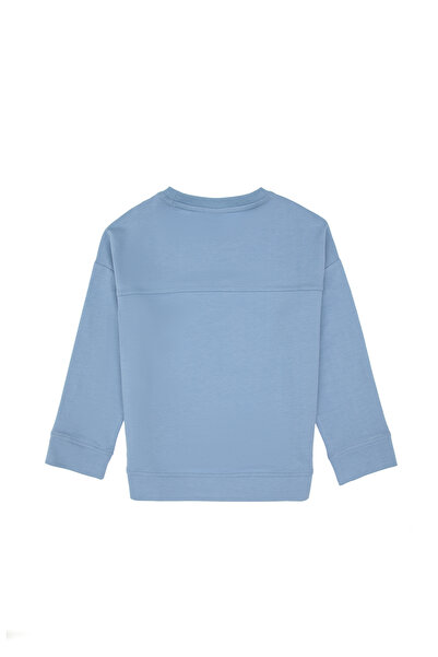 U.S. Polo Assn. Kız Çocuk Açık Mavi Bisiklet Yaka Sweatshirt 50296380-VR003