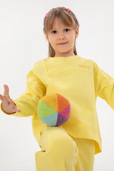 U.S. Polo Assn. Girl's Yellow Crew Neck Sweatshirt 50296380 -Vr044