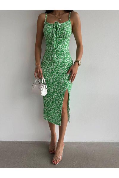Jeevee Rochie midi cu bretele cu bretele cu model floral