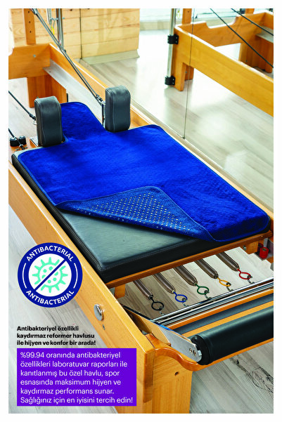 RAINBO Antibakteriyel Lacivert Pilates Reformer Havlusu, Reformer Mat Towel, ...