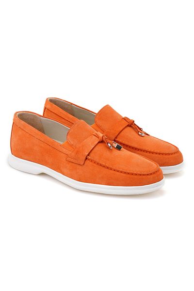 Desa Ανδρικό δερμάτινο σουέτ Loafer Kaitlin Orange