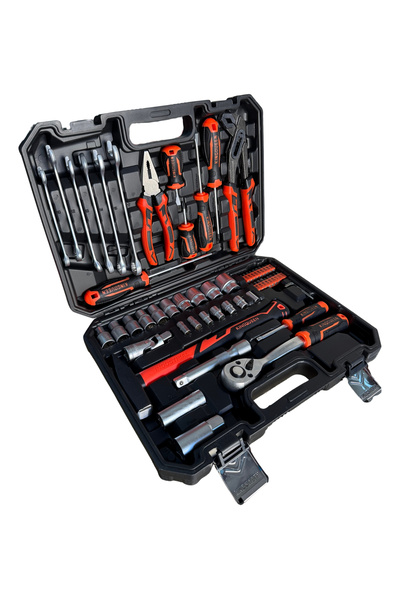 Online Germany 58 Piece 72 Tooth Oblique Ratchet 1/2 Professional Socket Tool and Tool Set