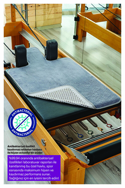 RAINBO Gri Kaydırmaz Pilates Reformer Havlusu, Nonslip Reformer Mat Towel