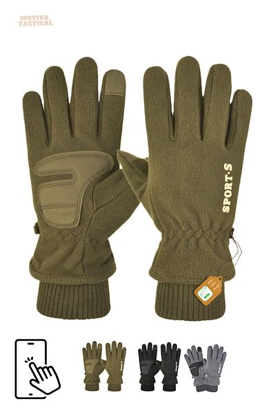 Motiva Fleece Gloves Cold Weather Touch Winter Sport Motorcycle Soldier Tactical Snow Gloves
