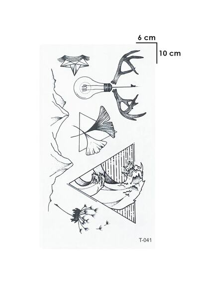 BiWini Minimal Üçgen Dalga Dağ Geçici Dövme Tattoo Bilek Kol Bacak Ve Göğüs Erkek Kadın