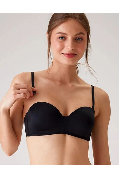 ELOSH BOUTIQUE Πλεκτό σουτιέν με λουράκι χωρίς γέμιση ολόκληρο καπάκι μπαλκονέτο με αφαιρούμενο λουράκι