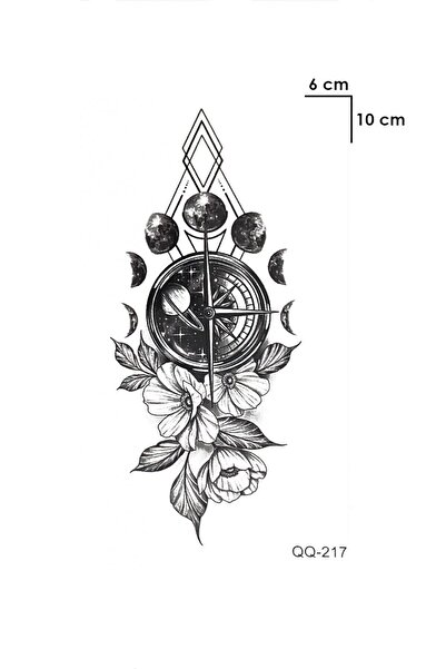BiWini Çiçek Uzay Pusula Geçici Dövme Bilek Boyun Kol Bacak Ve Göğüs Erkek Kadın