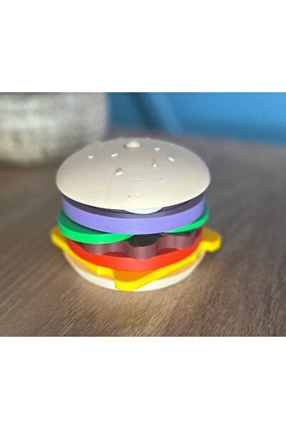 Atlas Lab Montessori Hamburger Sıralama Oyunu - Eğitici Ve Motor Beceri Geliştirici Hamburger Oyuncak