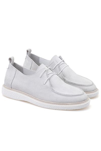 Desa Blance White Γυναικεία Casual Suede Δερμάτινα Παπούτσια
