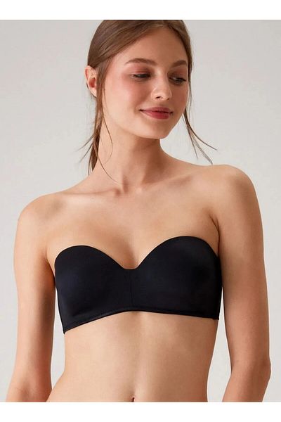 ELOSH BOUTIQUE Πλεκτό σουτιέν με λουράκι χωρίς γέμιση ολόκληρο καπάκι μπαλκονέτο με αφαιρούμενο λουράκι