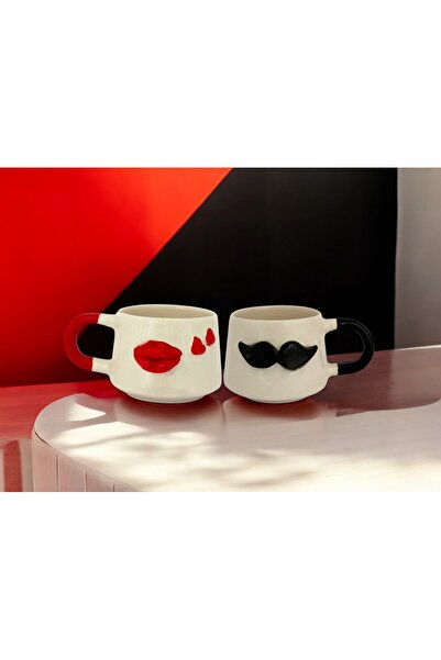 Tasarım Hikayeleri 3D Kabartmalı Bıyık ve Dudak Figürlü El Yapımı Hediyelik 2...