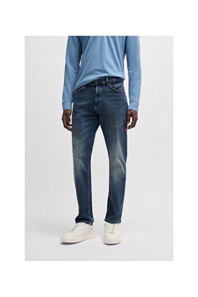 BOSS Yumuşak esnek kottan normal kesim Maine kot pantolon