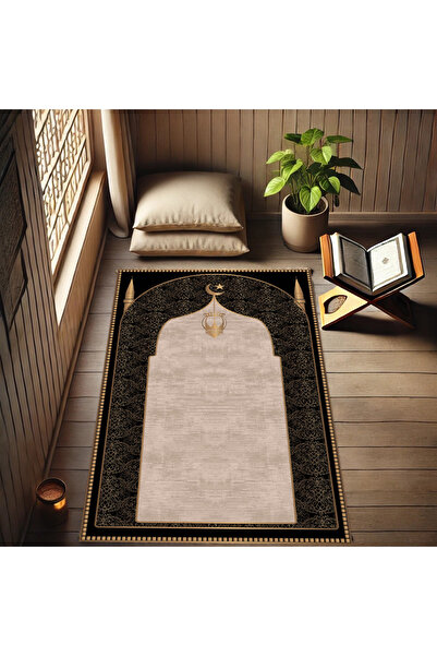 haliX İslami Motiflerle Süslenmiş Seccade - Diz Ağrıtmayan Namazlık | Hafif v...