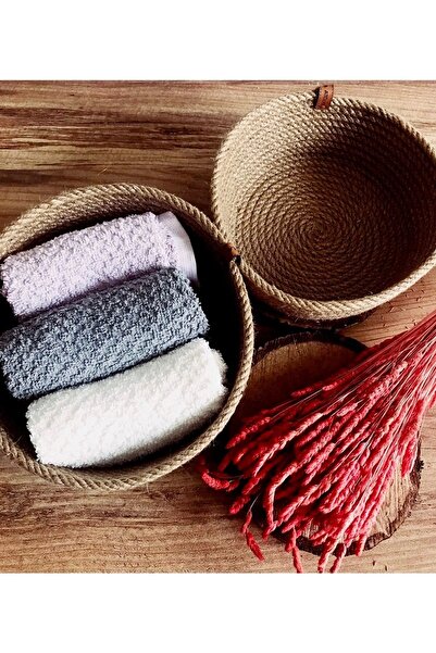 Hediyeninellitonu طقم سلة منظم من قش الجوت مكون من قطعتين