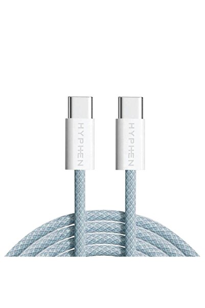 HYPHEN كابل VIBE Braided Type C to C - 60W - أزرق - 1 متر