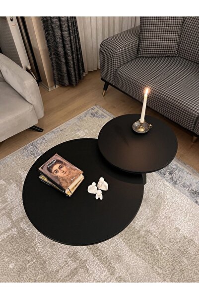 kuppdesign Lilyum Mantar Orta Sehpa Siyah Ikili Set