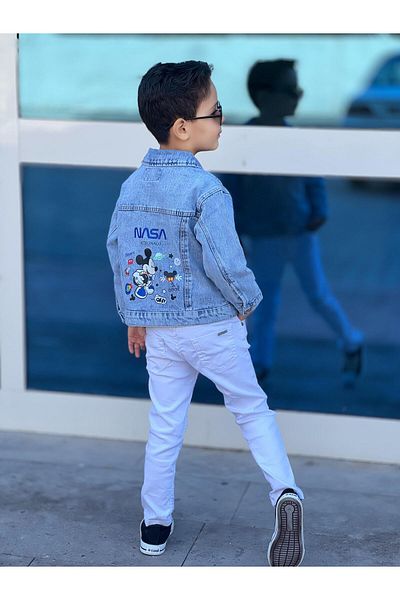 coolstar kids Jachetă de denim sezonieră unisex astronaut Mickey imprimată