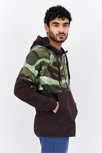 Nike Men Sportswear Fit Long Sleeves Outdoor Sweatshirt, Dark Brown Combo