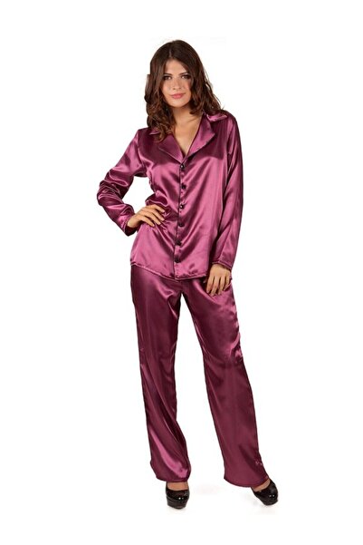 ZENCHES Σατέν Σετ Πιτζάμες με μακριά μανίκια