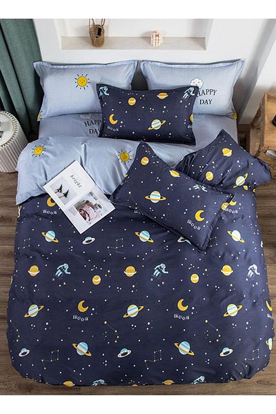 sharpdo 4-Pieces Bed Sheet Set,With 1Quilt Cover 200*230cm 1 Flat Sheet and 2 Pillowcases