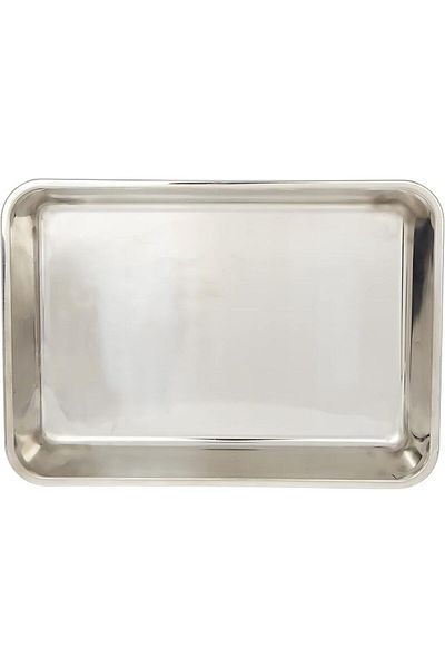 RAJ STEEL DEEP BAKING TRAY, 395X275X64 MM , SILVER, HKDT0L, Baking Tray , Cake Tray , Cookies Tray