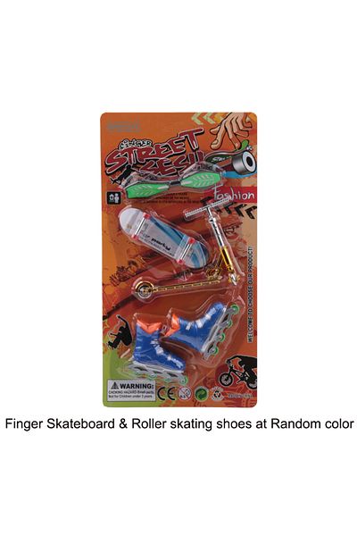 Choice 012-A7 Plastic Finger Skateboarding Toys with Scooter Roller Skating Shoes Inc.Tools Finger Skteboar