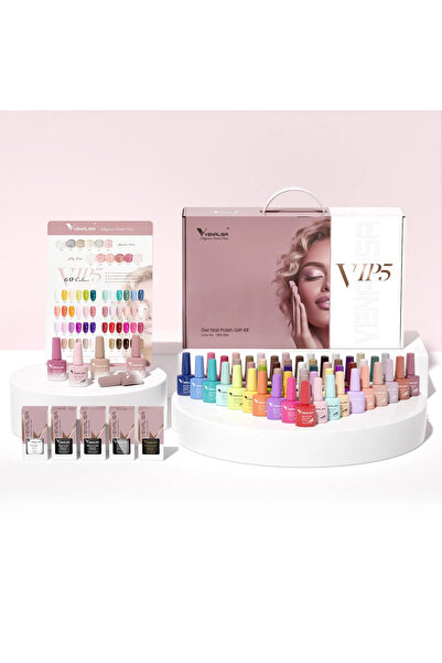 Venalisa VİP 5 60 Renk Uv Led Kalıcı Oje Seti Kartela + Primer + Base + Topcoat