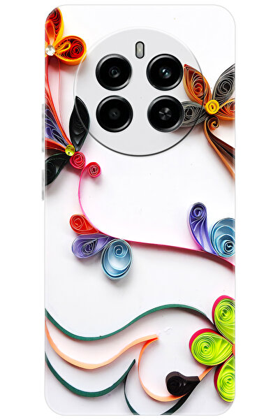 realme 12 4G (RMX3871) Uyumlu Kılıf Desen Baskılı Silikon Çiçek Desen STK:220...