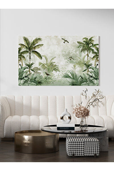 Design Art House Modern Ev Ofis İşyeri Dekorasyon Yeşil Tonlar Kanvas Tablo