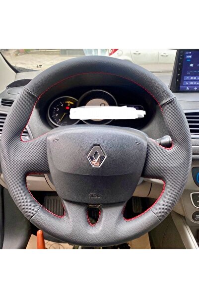 STİLİX GARAGE Fluence Araca Özel Direksiyon Kılıfı Boş Paket (Düz Nokta Kırmı...