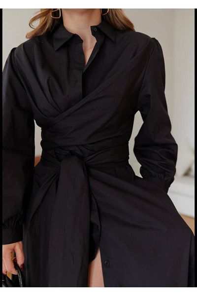 D'RECCY ROCHIE CAMASĂ POPLIN CU TIE LA TALIE DE FEMEI