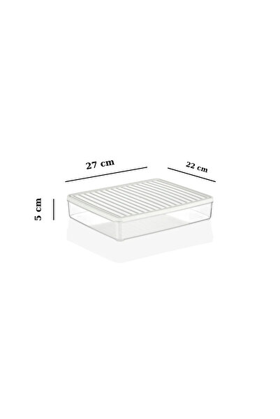 MHK Collection Set of 3 Transparent Storage Containers with Lids (2 Small, 1 Large)