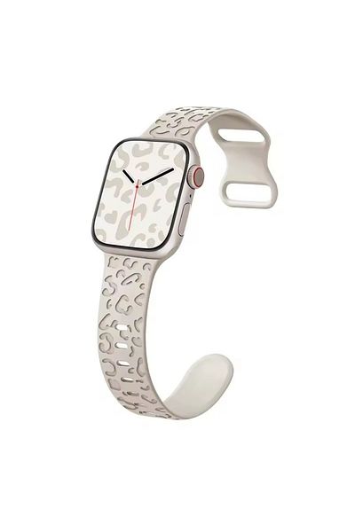 Alstrap Apple Watch 6 7 8 9 10 Se Ultra متوافق مع 44-45-46-49mm سلك سيليكون بنمط الفهد
