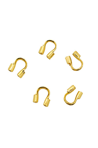 Choice6 ثقب 0.8 مم ذهبي 50 قطعة من مشابك الفولاذ المقاوم للصدأ وأغطية خرز مجع...