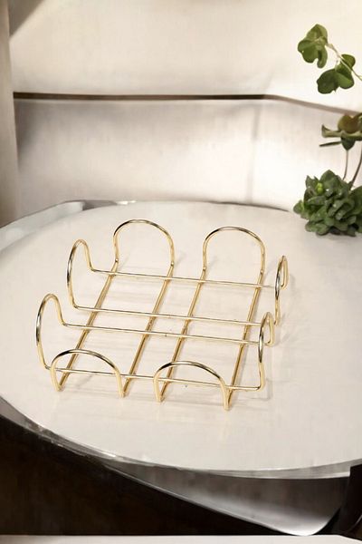 suvira Gold Metal Stainless Napkin Holder, Napkin Organizer