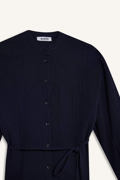 DeFacto New Season Relax Fit Basic Plain Lace-Up Muslin Long Sleeve Shirt