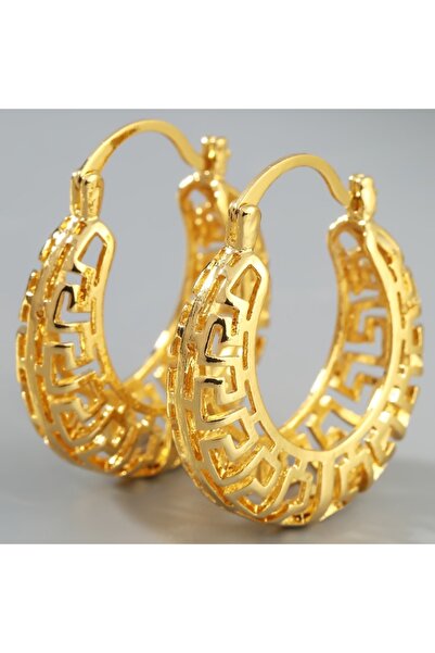 Choice E573-1 2024 New Gold Color Oval Hollow Out Metal Hoop Earrings for Wom...