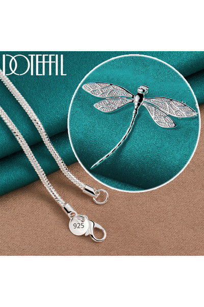 Choice قلادة اليعسوب الكبيرة من دوتيفيل، سلسلة ثعبان بطول 40 سم، مصنوعة من ال...