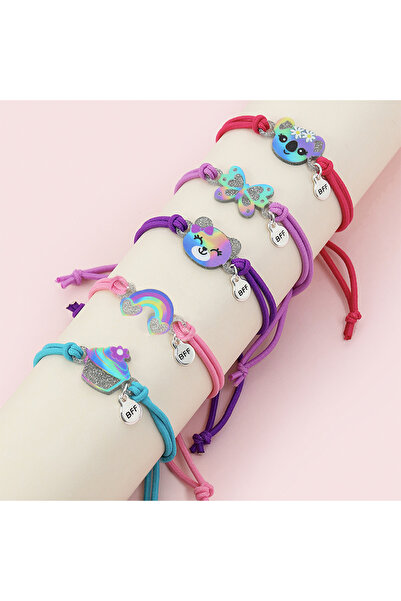Choice B53-01 5Pcs/set Cartoon Bear Butterfly Rainbow Charm Adjustable Cord R...