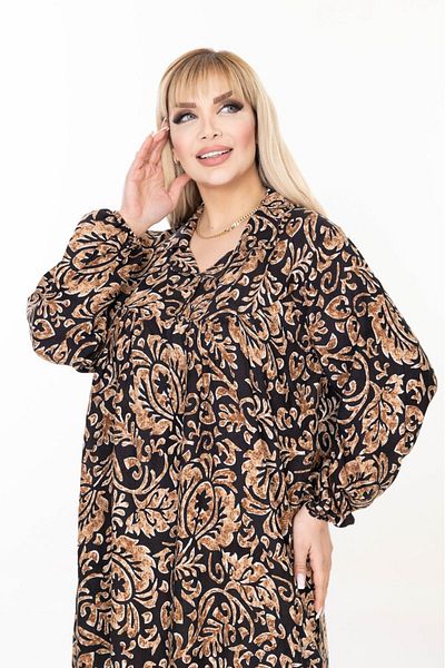 mervemoda γυναικείο μακρυμάνικο plus size υφαντό καλοκαιρινό μακρυμάνικο φόρεμα