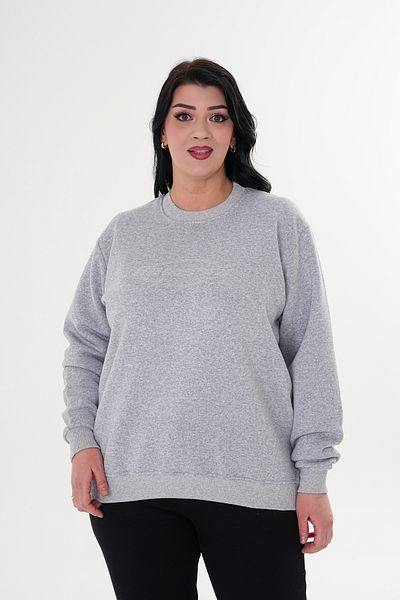 JANSO GROUP - Women's Large Size Gray Stone Printed Sweatshirt