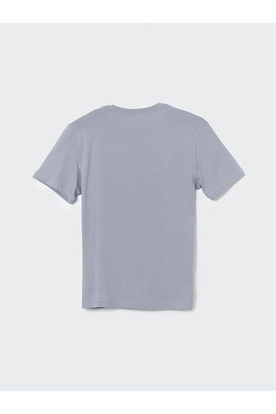 LC Waikiki Tricou pentru bărbați din bumbac pieptănat cu imprimeu gri clasic LCWAIKIKI