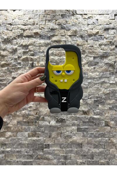 Store Iphone 14 Pro Max Uyumlu Sunger Bob 3D Silikon Kılıf